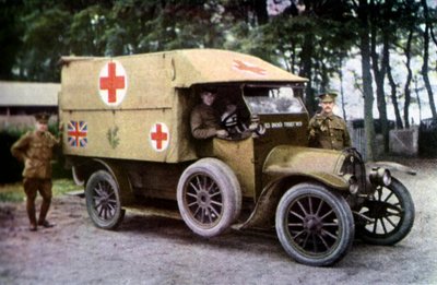 Red Cross Truck, Marne, September 1914 by Jules Gervais Courtellemont